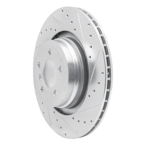 BMW ALPINA B7 Brake Rotor (1) - Rear Right - R1 Concepts - Drilled & Slotted - Silver - `07-`08